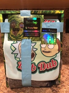 Rick & Morty Happy Boxer Limited Edition T-Shirt & Fleece PJ Pants Gift Set - Picture 1 of 9