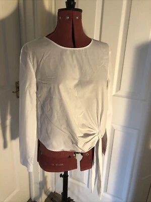 Ladies Zara Basics Long Sleeved White Blouse L - Image 1 of 4