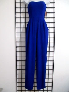 "NEW" RACHAEL ROY 🌸 SIZE 0===BRASIL INSPIRED /COBALT BLUE JUMPSUIT - Picture 1 of 10