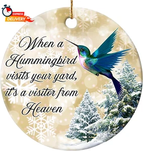 2024 Christmas Orrnament Hummingbird Visits Your Yard Ceramic Ornament – Perfect - Picture 1 of 12