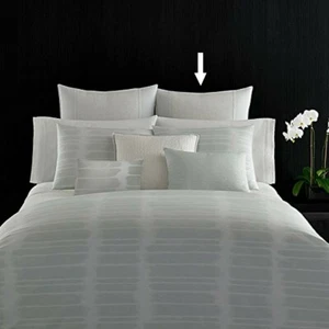 Vera Wang Painted Stripe European Euro 26x26" Sham Aqua White Ramie Linen Dorm - Picture 1 of 12