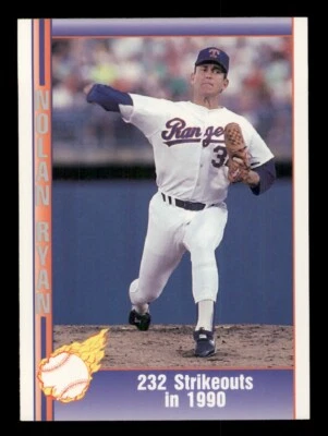1991 PACIFIC NOLAN RYAN #73 232 STRIKEOUTS IN 1990 TEXAS RANGERS HOF - Image 1 of 2