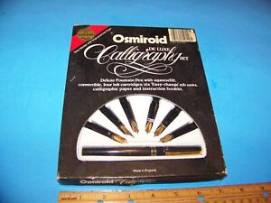 Vintage Osmiroid De Luxe Calligraphy Set 1985 "22 Carat Gold Plated"