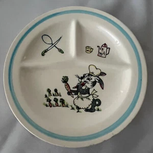 Vintage Geteilter Kinderteller Kinderreim Hase/Hase Japan - Bild 1 von 8