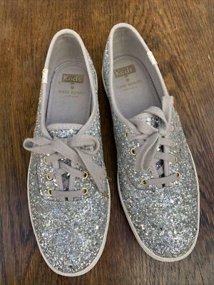 Keds Kate Spade Silver Glitter Sneakers size 8 39 Perfect Condition - Image 1 of 4