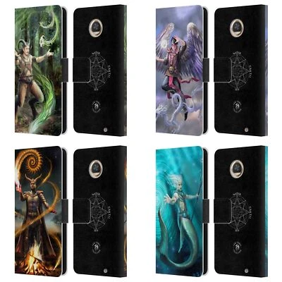 OFFICIAL ANNE STOKES MALE ELEMENTALS LEATHER BOOK CASE FOR MOTOROLA PHONES - Image 1 of 4