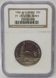 1986-S PROOF STATUE OF LIBERTY HALF DOLLAR NGC PF 69 ULTRA CAMEO - Picture 1 of 4