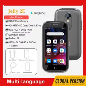 Unihertz Jelly 2E Mini Phone Android 12 Unlocked 4GB 64GB 2000mAh 16MP IR Remote - Picture 1 of 16