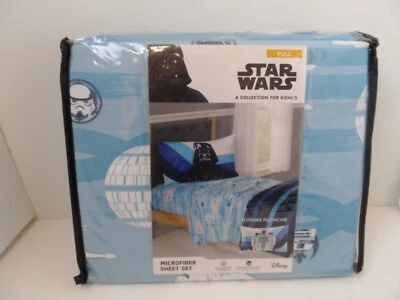 星球大战全套 4 件套超细纤维贴合平 2 枕套蓝色-全新 — 第 1/4 张图片