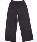 compania Fantasia Womens Black Cotton Trousers Size L L28 in Regular