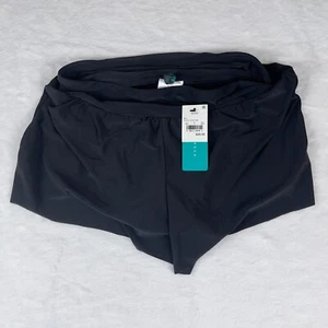 Aqua Green Swim Shorts Women Small Black Stretch Sport UPF 50 High Waist Pull-On - Picture 1 of 4