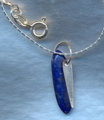 Collana con ciondolo in lapislazzuli e argento 925 - Imagen 1 de 4