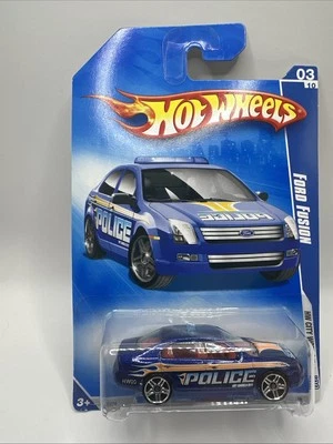 2009 Hot Wheels   Blue   FORD FUSION  Police  City Works Card #109   HW15-042524 - Image 1 of 2