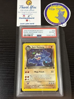 DARK MACHAMP (PSA 6) Pokémon Team Rocket 1st Edition Holo 10/82 - New Cert - ✨ - Image 1 of 4