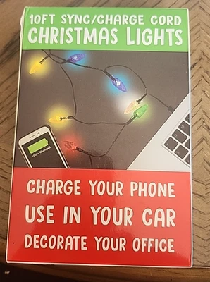 Holiday Christmas Lights Sync & Charge Cable,  10 Feet, Works With All Phones - Image 1 of 3