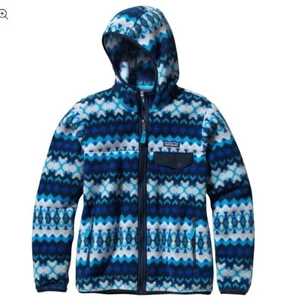 Patagonia Synchilla SnapT Hooded Jacket Women Small Cliff Electron Blue Full Zip - Picture 1 of 11