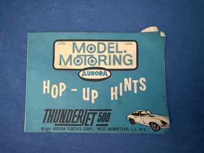 THUNDERJET 500 1964 Hop-Up-Hints Folleto Modelo Aurora Motor Ranura Coches Manual Foto 1 de 4