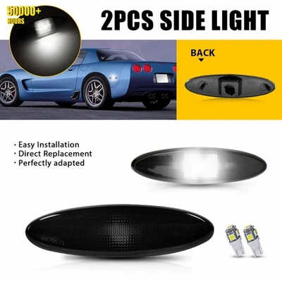 Smoked Rear Side Marker Light Housings For Chevrolet Corvette C5 1997 98-2004 EK - Image 1 of 4