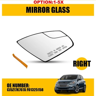 No heated Right Passenger Side Door Wing Mirror Glass Fit 2013-2018 Ford C-Max - Image 1 of 4