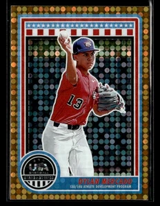 2025 Panini Stars and Stripes USA Baseball #155 Dylan Mercado Orange #/75 card - Foto 1 di 2