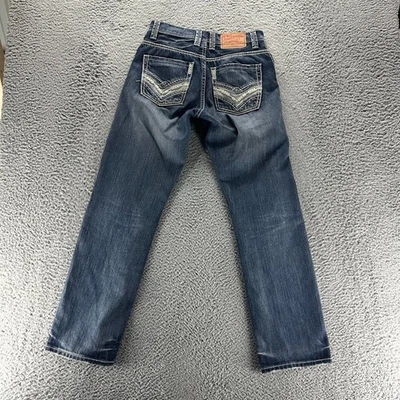 John B. Stetson Jeans Mens 28x32 Blue Straight Stitched Cotton Dark Wash - Image 1 of 4