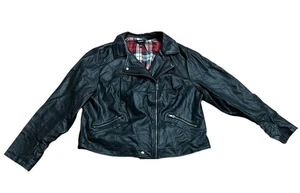Torrid Damen Motorradjacke schwarz Kunstleder Größe 3XL Bikercore kariert gefüttert - Bild 1 von 12