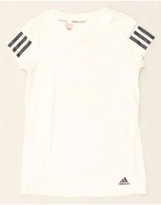 ADIDAS Girls Climalite T-Shirt Top 9-10 Years White Polyester QT09 - Picture 1 of 3
