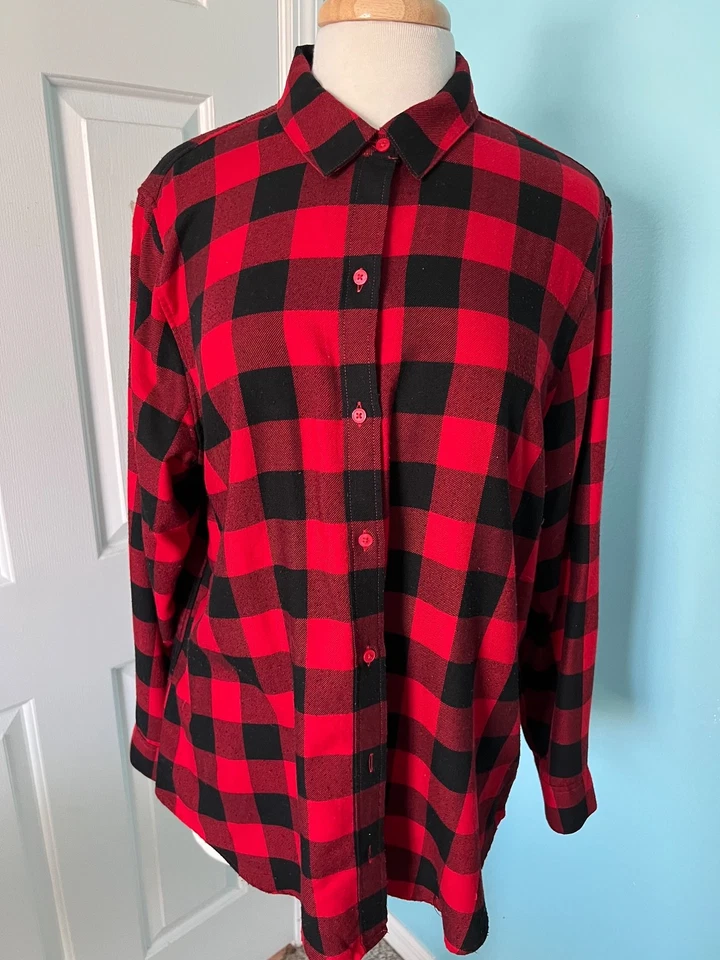 Camisa para mujer Banana Republic de franela a cuadros XL Foto 1 de 3