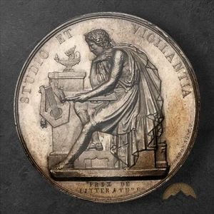 Switzerland Geneva Silver Medal Literature School Award PCGS SP62 - Picture 1 of 3