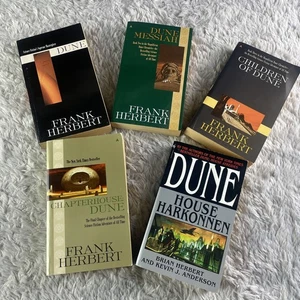 Dune Books Lot 5 Paperback Frank Herbert Children Messiah Chapterhouse Harkonnen - Picture 1 of 15