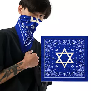 Estrella de David Bandera Judía Bufanda Hebrea Judaica Biblia Jabad Orgullo Fe Bandana - Imagen 1 de 14