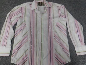 Manzini Mens Shirt Large striped Button Down - Picture 1 of 11