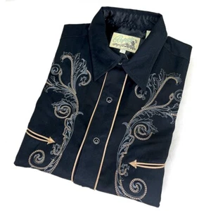 Roper Embroidered Pistols Black Western Shirt - Picture 1 of 6