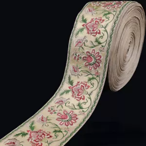 Cinta floral de borde chino bordada bordada étnica costura artesanal para cortina hágalo usted mismo - Imagen 1 de 14