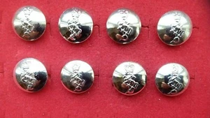 LOTE DE 8 BOTONES TÚNICOS ANODIZADOS DEL EJÉRCITO BRITÁNICO 18 MM LOTE 2 - Imagen 1 de 1
