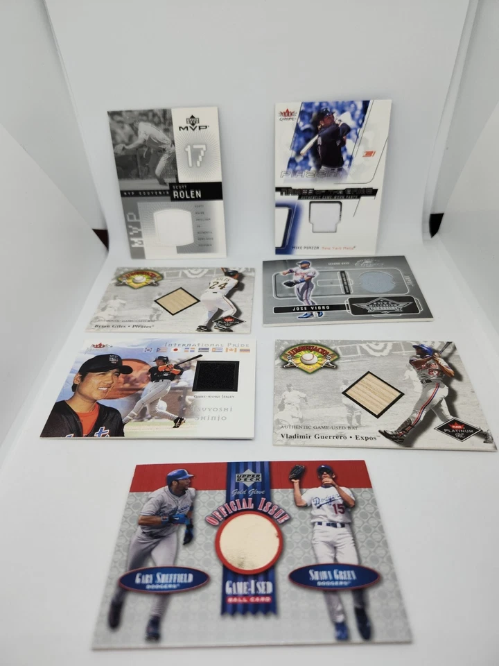 Лот из 7 б/у бейсбольных карточек Upper Deck Fleer Game Memorbilia Piazza Rolen Giles - Изображение 1 из 4