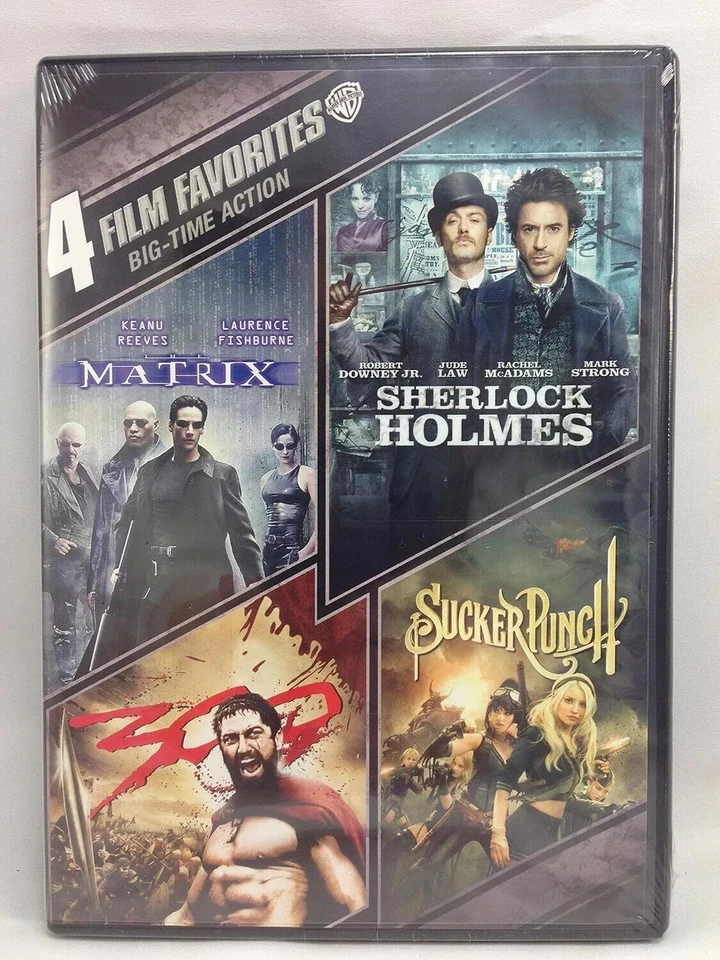 4 Film Favorites Big Time Acition Matrix, Sherlock Holmes, 300 and Sucker Punch - Image 1 of 1