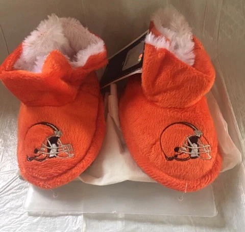 Cleveland Browns Toddler Boot Bootie Slippers NEW - Free U.S.A. Shipping Cover