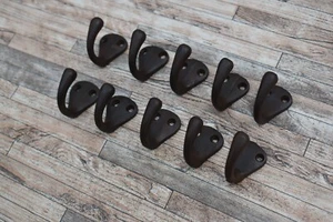 10p Vtg Cast Iron Hat Coat Pan Pot Hanging Acorn Tip Kitchen Hook Barn House Dco - Picture 1 of 8