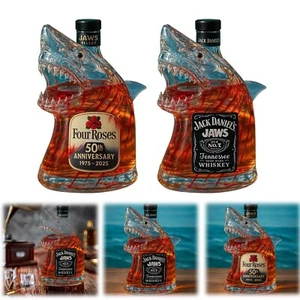 Jaws 50th Anniversary Whiskey Bottle Unique Transparent Limited Edition Gifts. - Picture 1 of 8