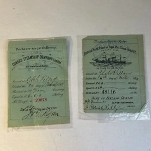 1887 y 1888 ANTIGUO RECIBO DE LÍNEA CUNARD PARA GIRO DE DINERO EXTRANJERO - Imagen 1 de 4