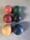 Vintage Set of 6 Forster CROQUET BALLS Ribbed - 3”