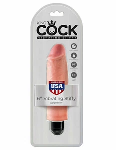 King Cock 6" Vibrating Stiffy - White - Picture 1 of 2