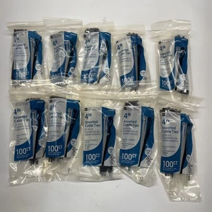 Utilitech 4-in Nylon Zip Ties Multiple Colors/Finishes (1000-Pack) Black & White - Picture 1 of 6