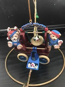 LUSTRE FAME/NON ENESCO CHRISTMAS ORNAMENT:BEAR ELVES AT CANDY MIXER NEW - Picture 1 of 7