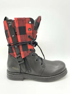 Replay scarpe donna scarpe stivali stivaletti pelle nero rosso nuovo - Foto 1 di 4