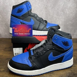 Jordan 1 Retro OG 2017 High Royal Size 5 GS 575441-007 Blue Black Youth Shoes MJ - Picture 1 of 9