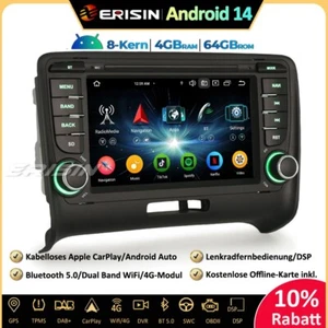 8-Kern Android 14 Autoradio GPS für AUDI TT MK2 CarPlay DSP OBD2 DAB+ Bluetooth - Bild 1 von 21