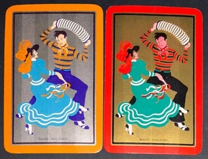 EN259 Swap Playing Cards 2 VINTAGE ENGLISH NAMED PAIR BANK HOLIDAY LADY GENT - Picture 1 of 1