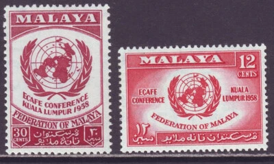 Malaya 1958 SC 85-86 MNH Set Conferencia ECAFE Foto 1 de 2